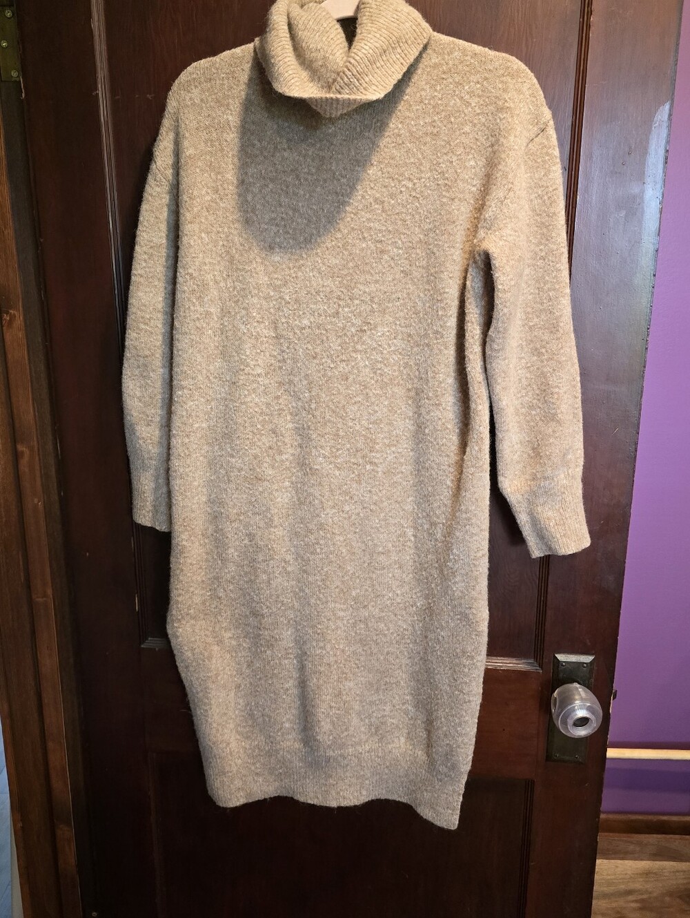 Bluivy Cream Turtleneck Sweater Dress
